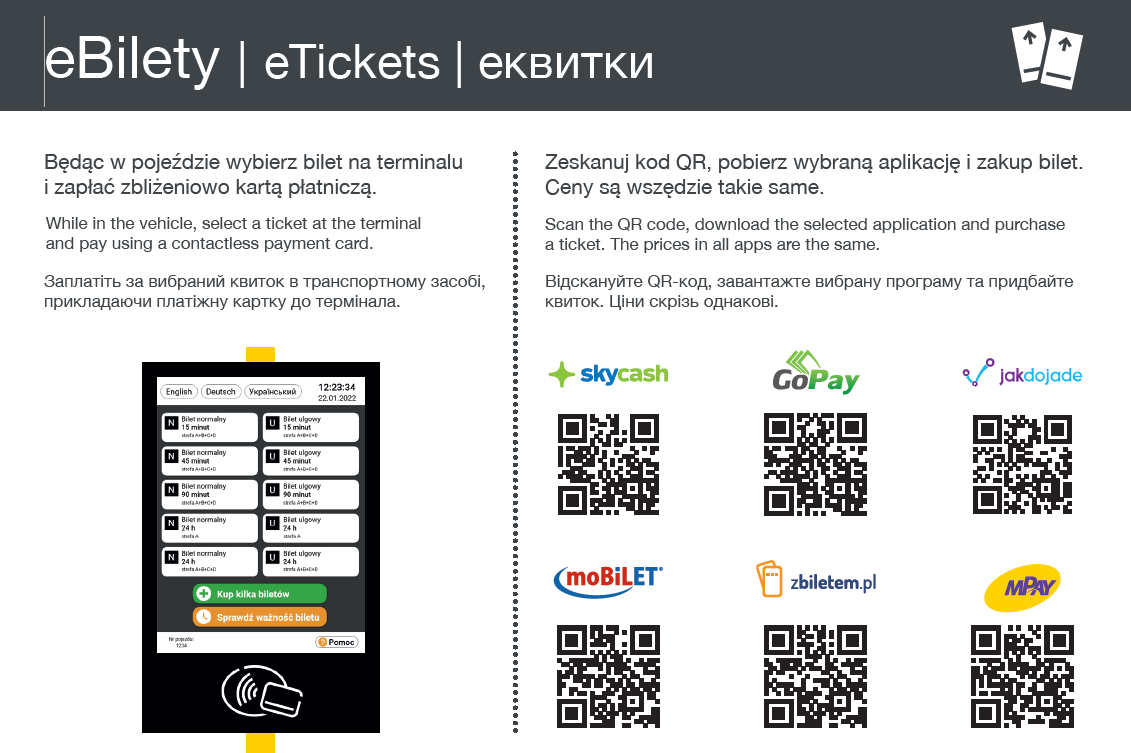  Nowa informacja z biletami elektronicznymi 