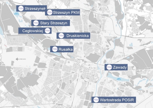 2022 mapa lokalizacji nowych stacji PRM
