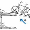 Krok 3 - Wprowadź rower w prowadnicę i podnieś stanowisko z rowerem